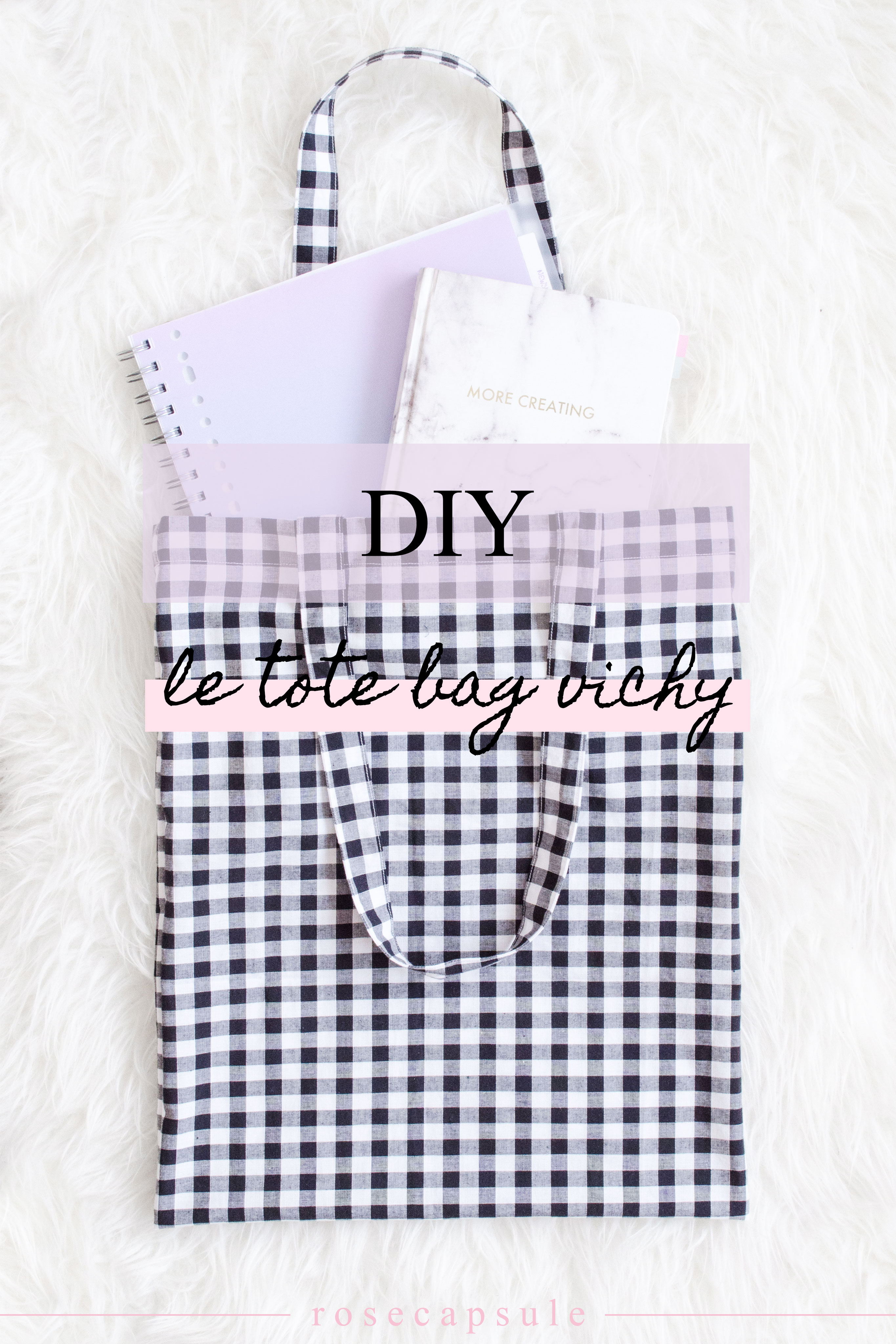 DIY : Le tote bag vichy #diy #totebag #couture #couturefacile